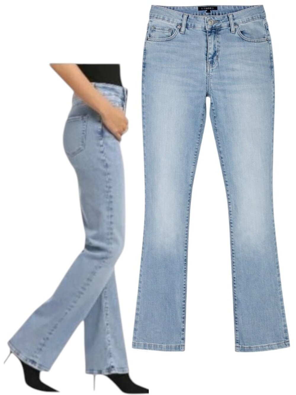 Theory Bootcut Stretch Denim Light Wash Jeans Size 6